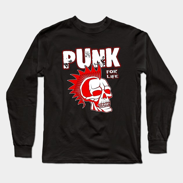 Punk fro life Long Sleeve T-Shirt by Deathrocktee